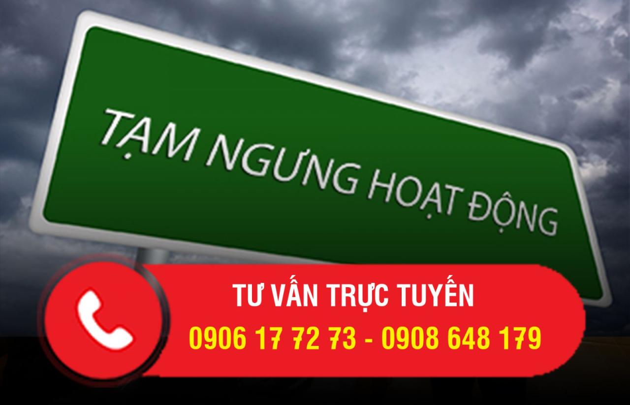 Chúng tôi cung cấp dịch vụ Tạm ngừng kinh doanh