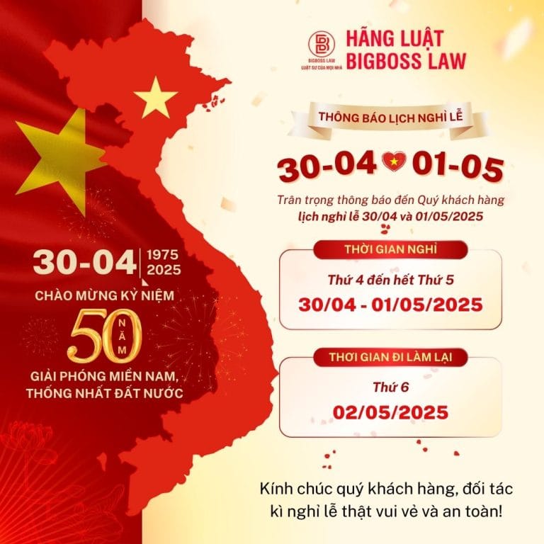 THÔNG BÁO NGHỈ LỄ 30/4 & 1/5 NĂM 2025