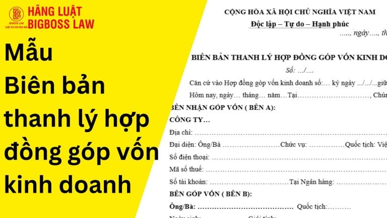 Bien ban thanh ly hop dong gop von kinh doanh