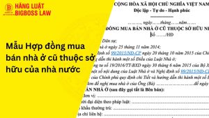 HĐ mua bán nhà ở cũ thuộc sở hữu của nhà nước