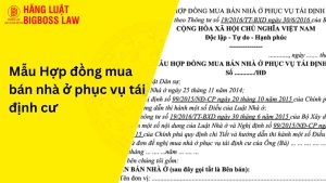 HĐ mua bán nhà ở phục vụ tái định cư