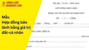 Hợp đồng bảo lãnh bằng giá trị đất-cá nhân
