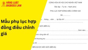 Phụ lục hợp đồng điều chỉnh giá