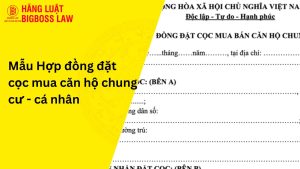 Hợp đồng đặt cọc mua căn hộ chung cư - cá nhân