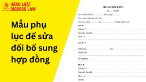 Mẫu phụ lục để sửa đổi bổ sung hợp đồng