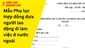 Mẫu Phụ lục Hợp đồng đưa người lao động đi làm việc ở nước ngoài