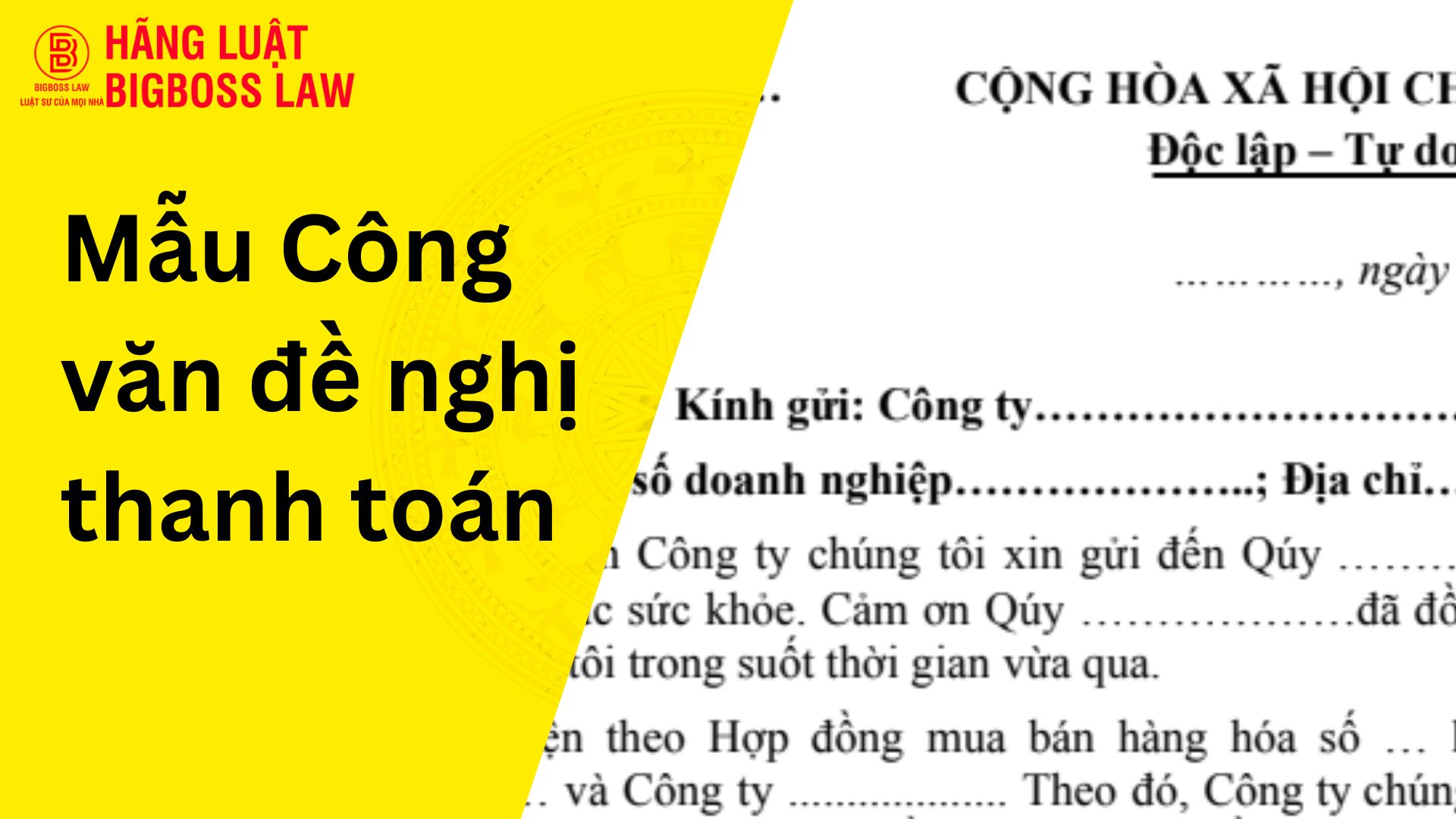 Công văn đề nghị thanh toán