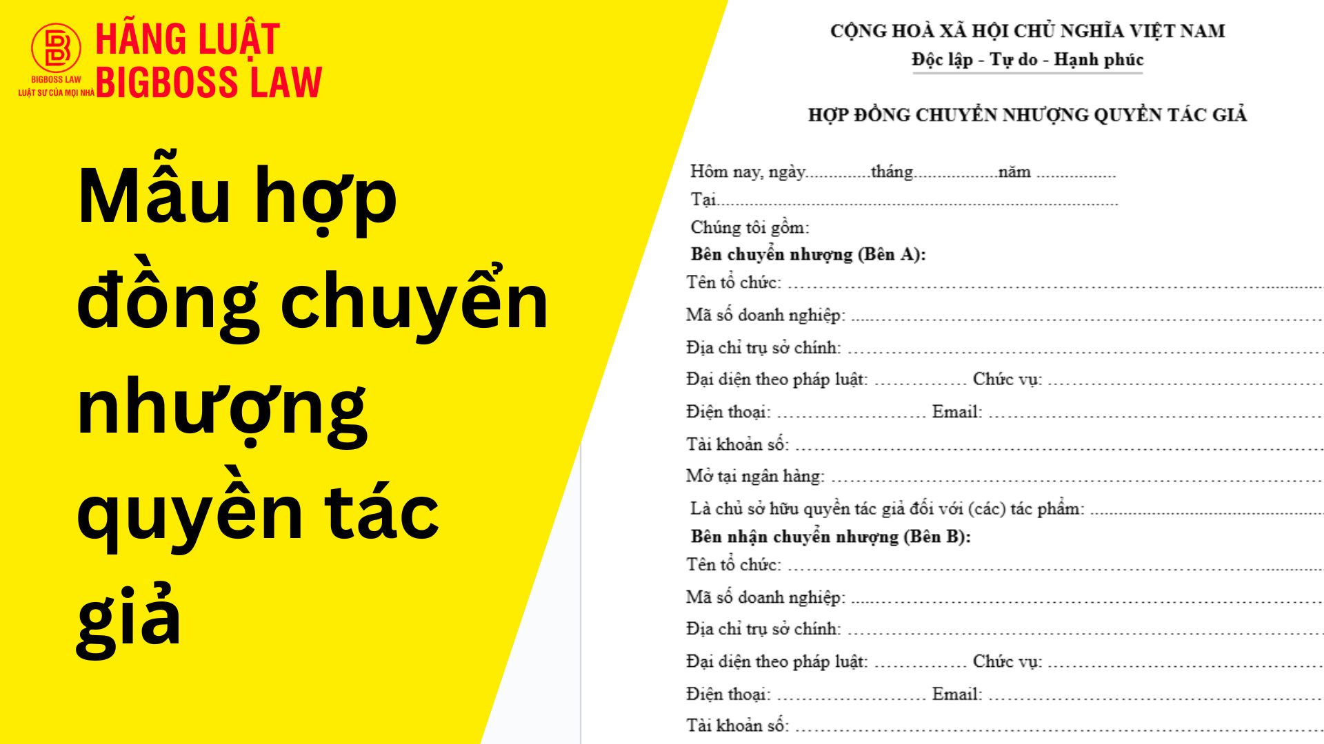 Mẫu hợp đồng chuyển nhượng quyền tác giả
