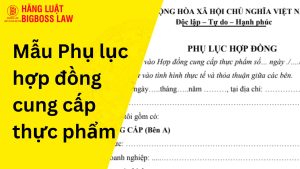 Phụ lục hợp đồng cung cấp thực phẩm
