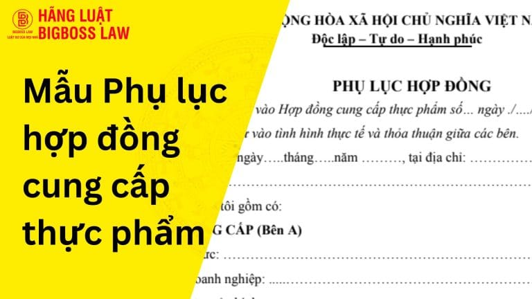 Phụ lục hợp đồng cung cấp thực phẩm