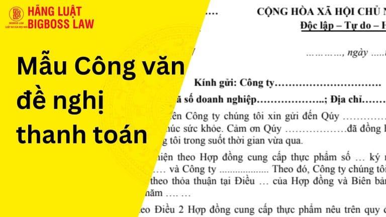 Công văn đề nghị thanh toán