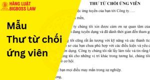 Thư từ chối ứng viên