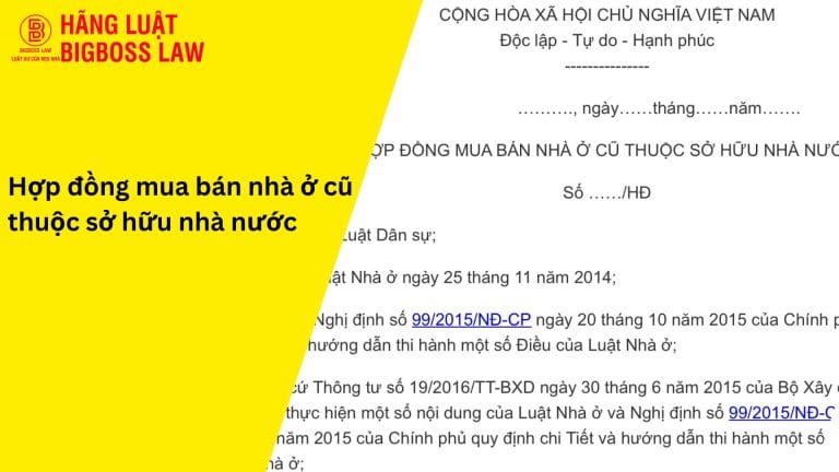 Hợp đồng mua bán nhà ở cũ thuộc sở hữu nhà nước