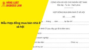 Mẫu hợp đồng mua bán nhà ở xã hội