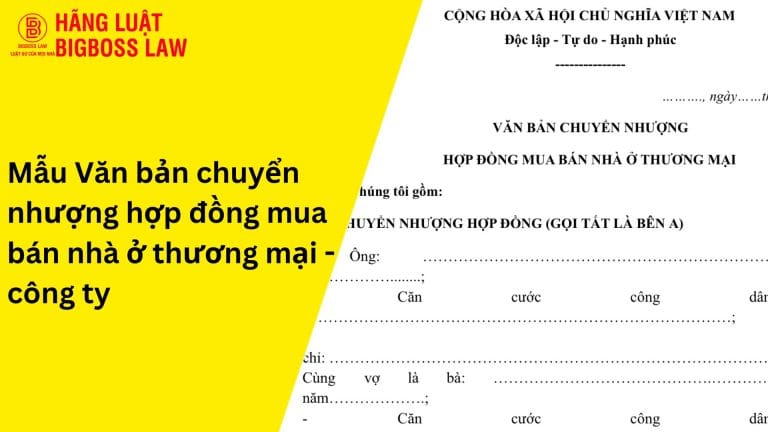 Văn bản chuyển nhượng hợp đồng mua bán nhà ở thương mại-công ty