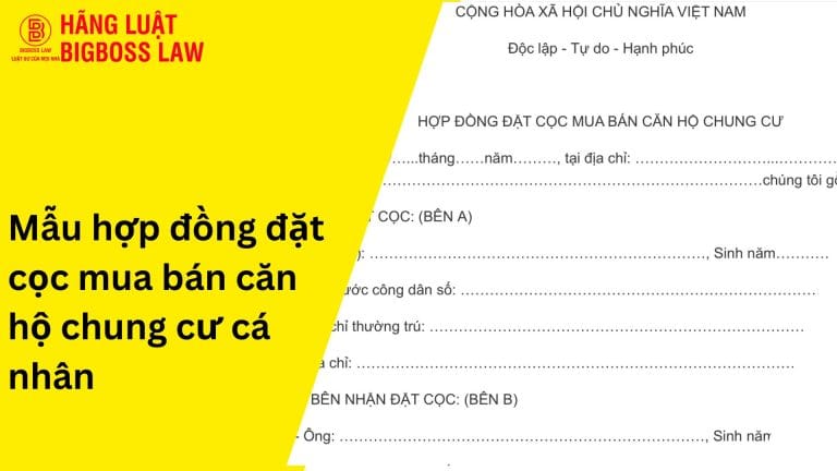 Hợp đồng đặt cọc mua bán căn hộ chung cư cá nhân