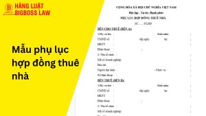 Mẫu phụ lục hợp đồng thuê nhà