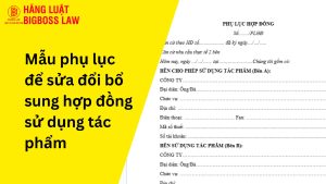 Mẫu phụ lục để sửa đổi bổ sung hợp đồng sử dụng tác phẩm