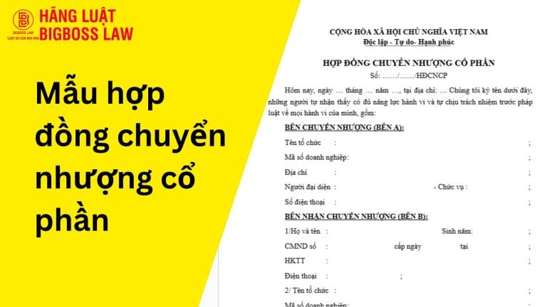 Mẫu hợp đồng chuyển nhượng cổ phần