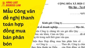 Công văn đề nghị thanh toán hợp đồng mua bán phân bón