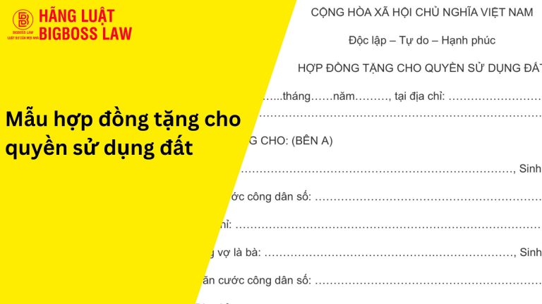 Hợp đồng tặng cho quyền sử dụng đất