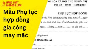 Phụ lục hợp đồng gia công may mặc