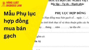 Phụ lục hợp đồng mua bán gạch
