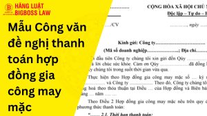 Công văn đề nghị thanh toán hợp đồng gia công may mặc