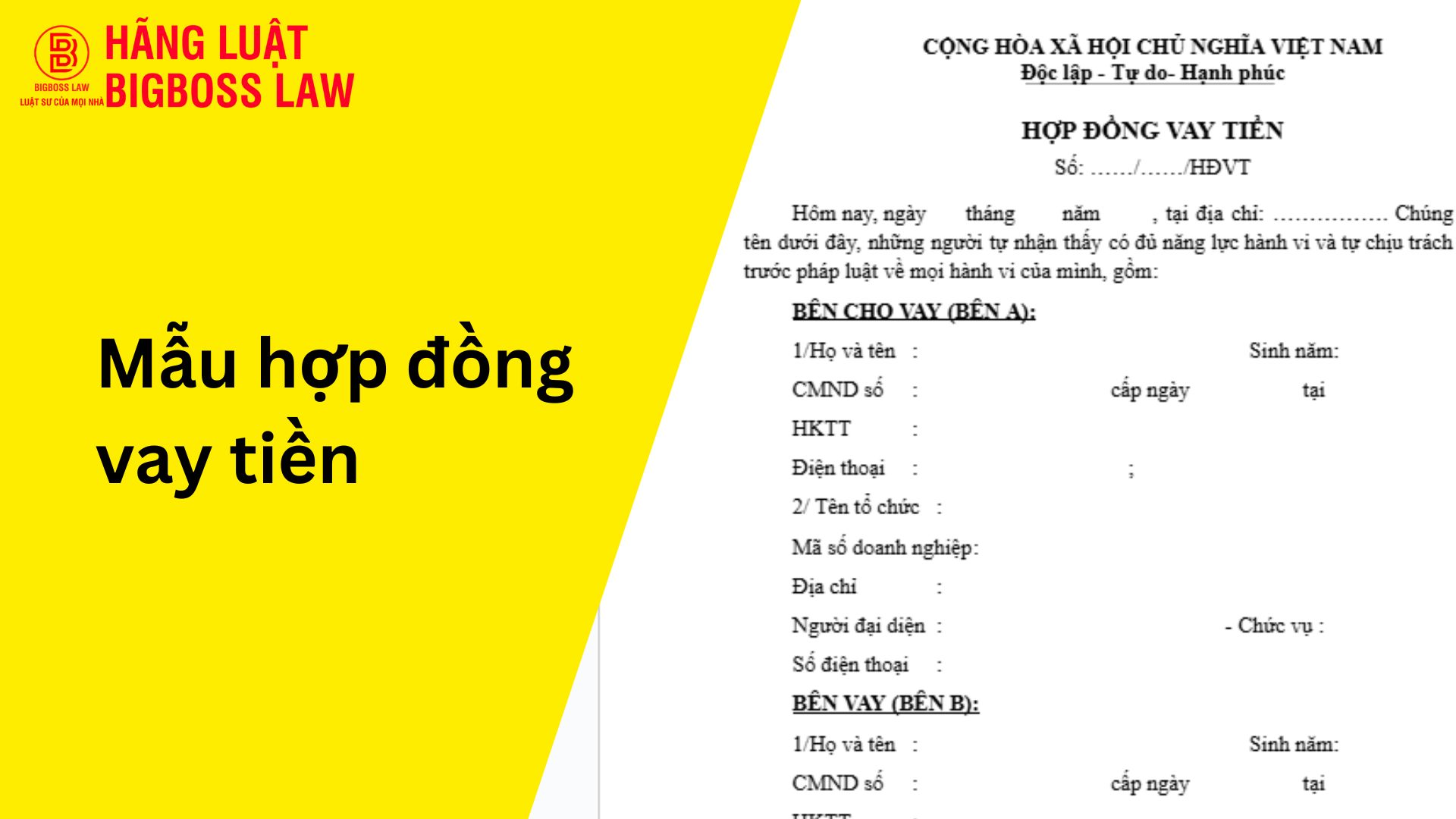 Mẫu hợp đồng vay tiền