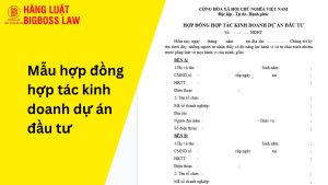 Mẫu hợp đồng hợp tác kinh doanh dự án đầu tư