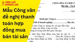 Công văn đề nghị thanh toán hợp đồng mua bán tài sản