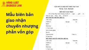 Mẫu biên bản giao nhận chuyển nhượng phần vốn góp