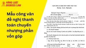 Mẫu công văn đề nghị thanh toán chuyển nhượng phần vốn góp
