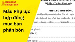 Phụ lục hợp đồng mua bán phân bón