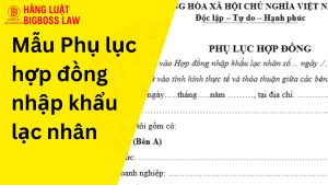 Phụ lục hợp đồng nhập khẩu lạc nhân