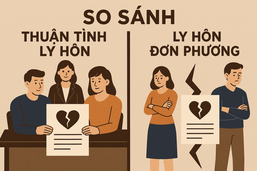 So sánh thuận tình ly hôn và ly hôn đơn phương
