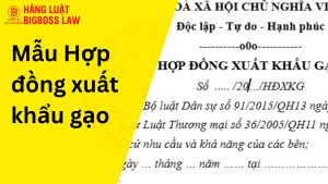 Hợp đồng xuất khẩu gạo