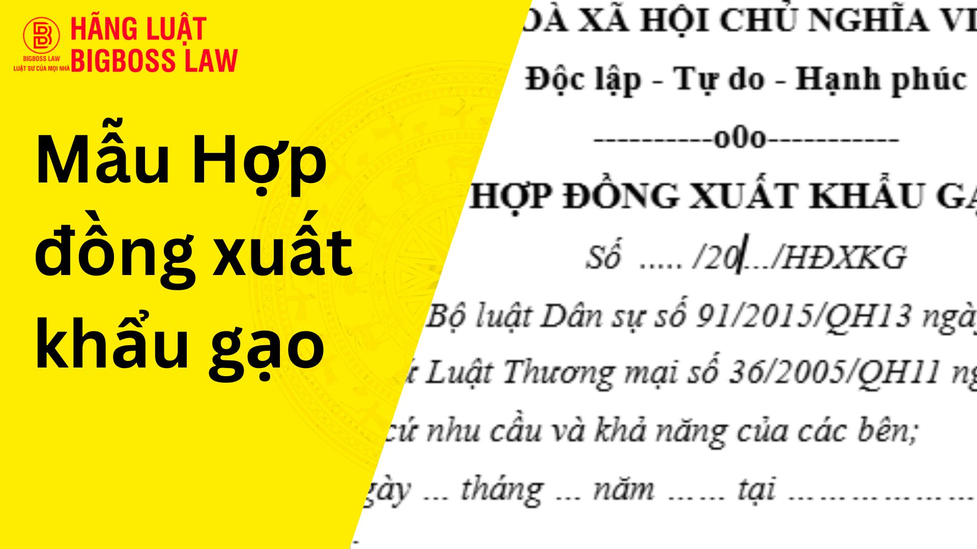 Hợp đồng xuất khẩu gạo