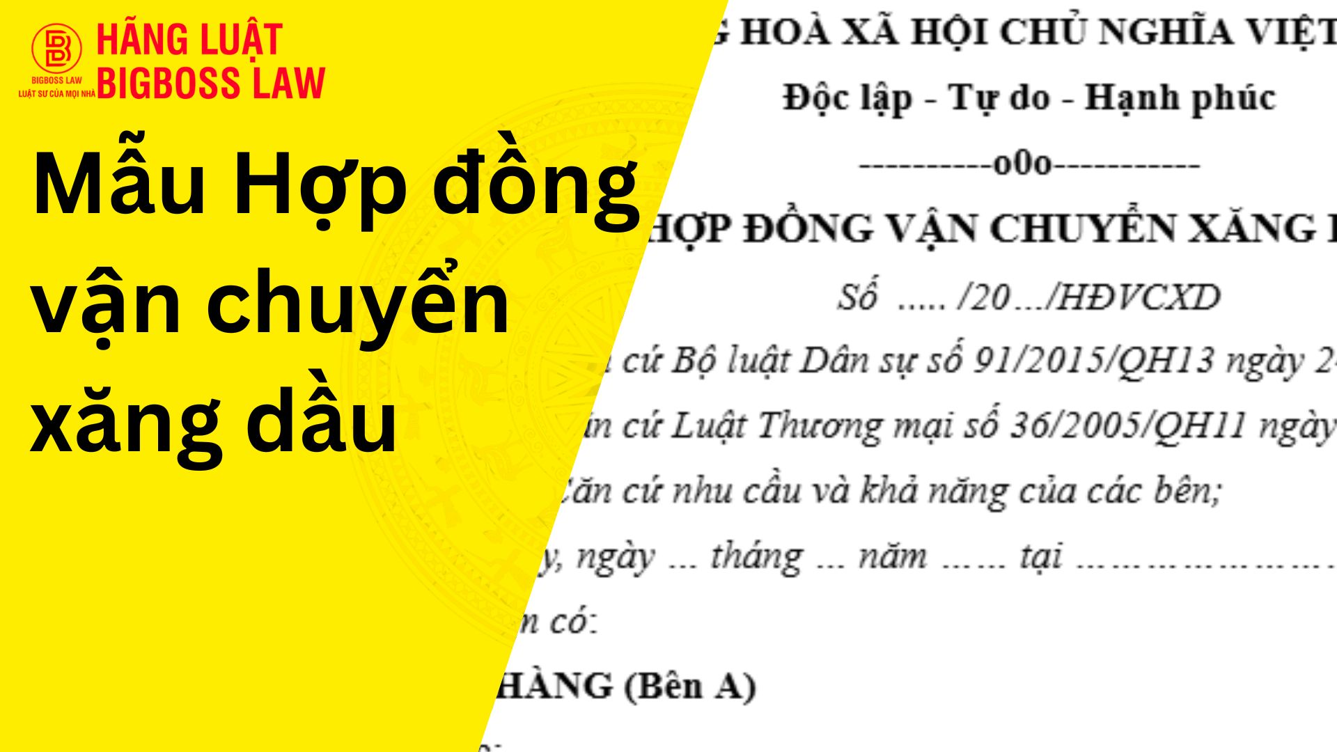 Hợp đồng vận chuyển xăng dầu
