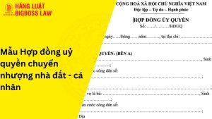 Mẫu hợp đồng uỷ quyền chuyển nhượng nhà đất - cá nhân