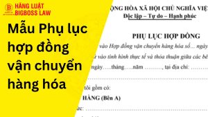 Phụ lục hợp đồng vận chuyển hàng hóa
