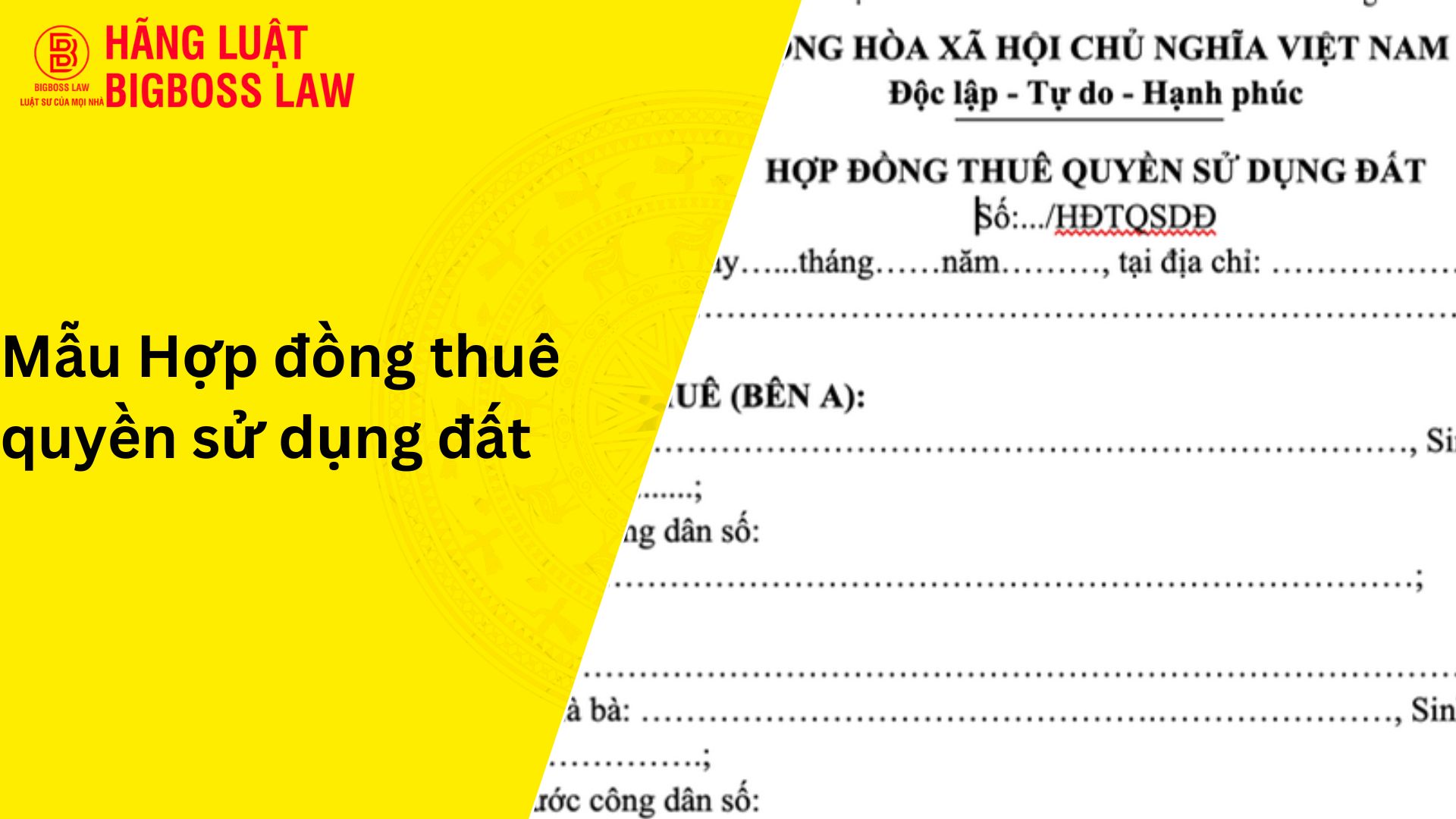 Mẫu hợp đồng thuê QSDĐ