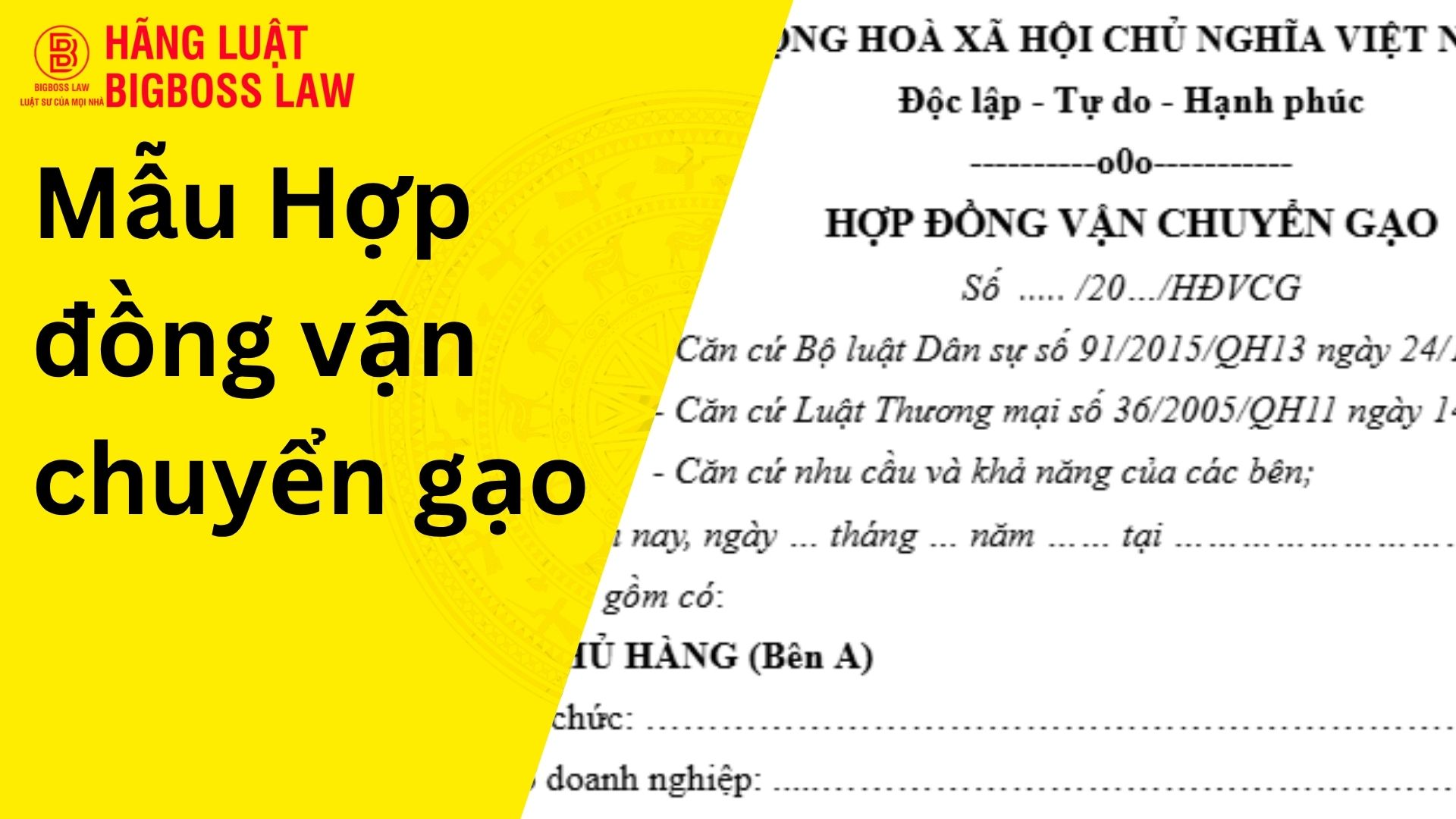 Hợp đồng vận chuyển gạo