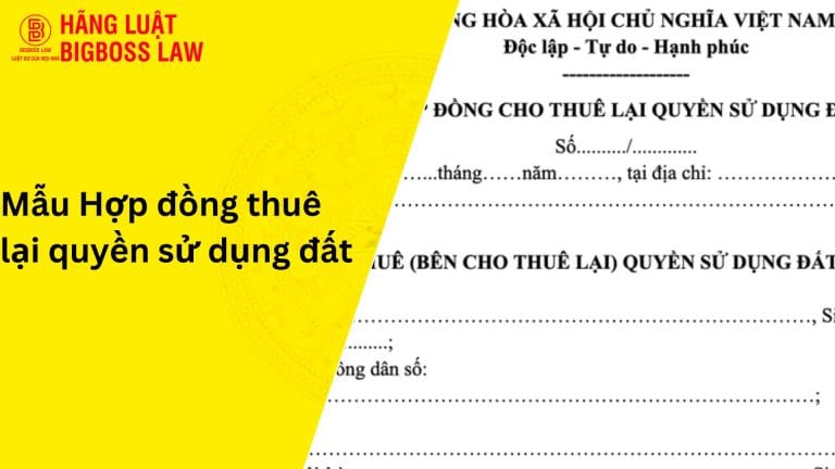 Mẫu hợp đồng cho thuê lại QSDĐ