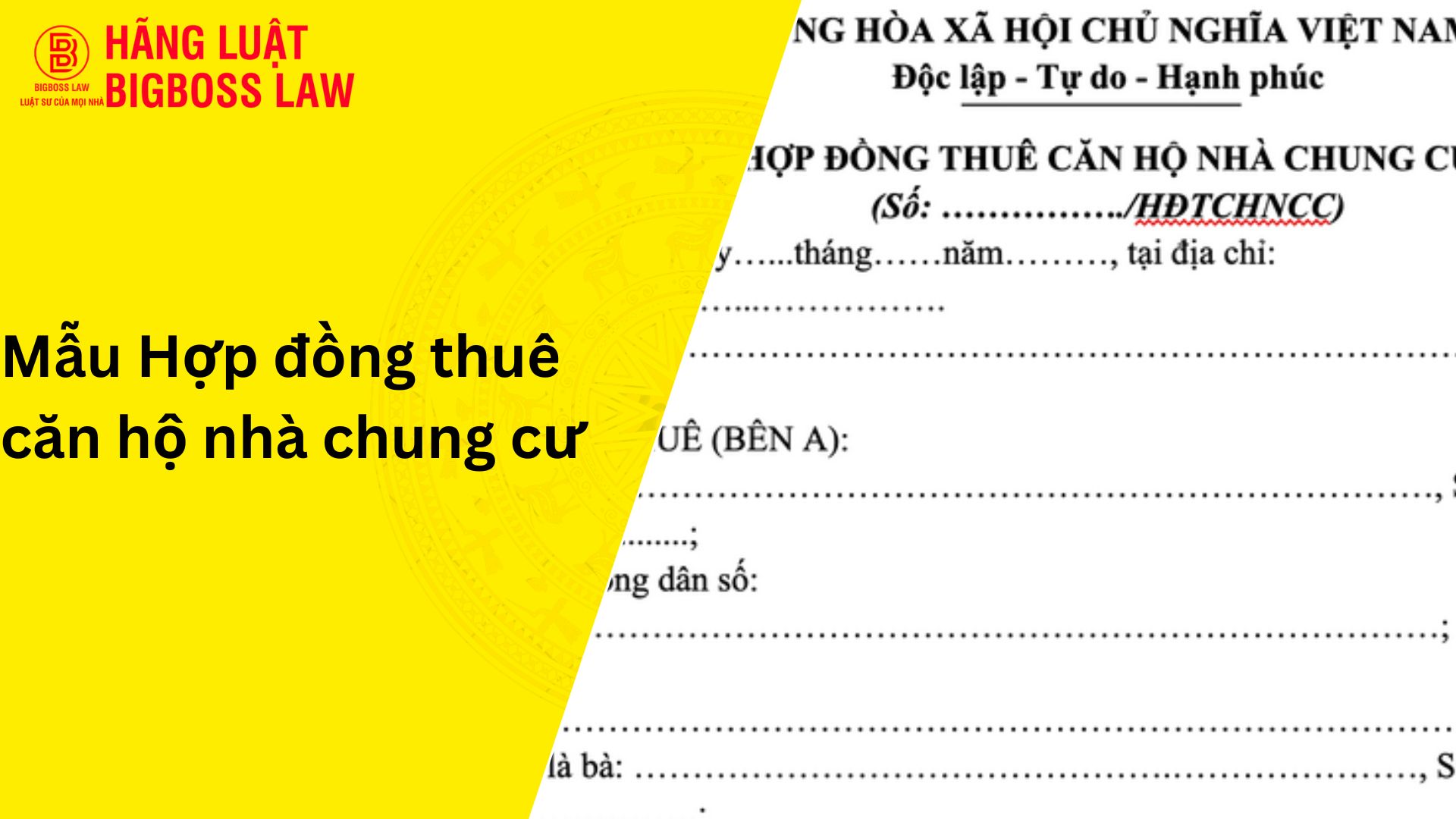 Mẫu hợp đồng thuê căn hộ nhà chung cư