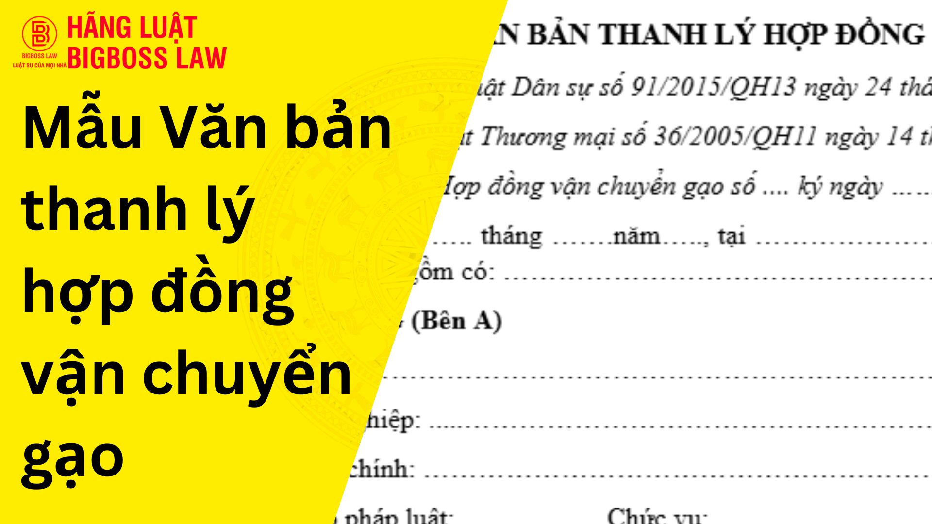 Văn bản thanh lý hợp đồng vận chuyển gạo