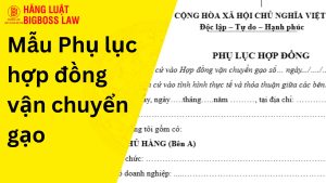 Phụ lục hợp đồng vận chuyển gạo