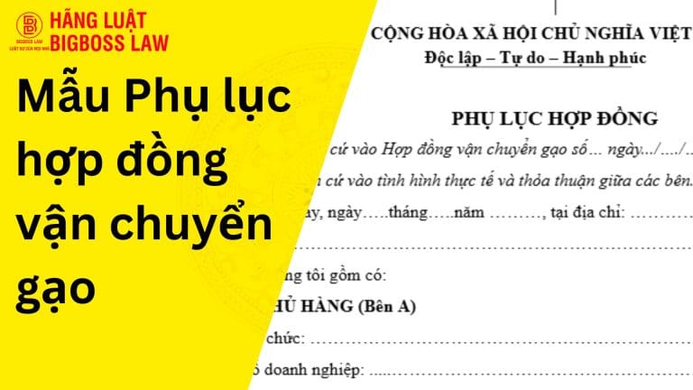 Phụ lục hợp đồng vận chuyển gạo
