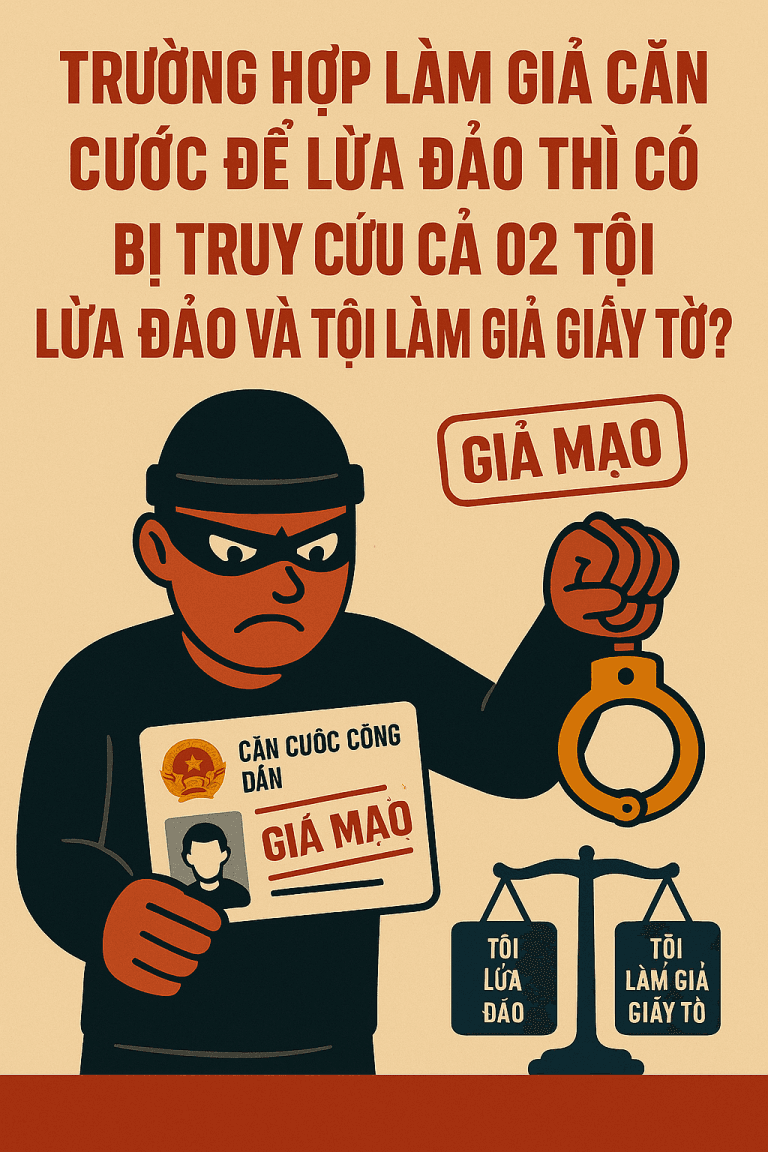 Trường hợp làm giả căn cước để lừa đảo thì có bị truy cứu cả 02 tội lừa đảo và tội làm giả giấy tờ? 9 Copilot 20250718 104515