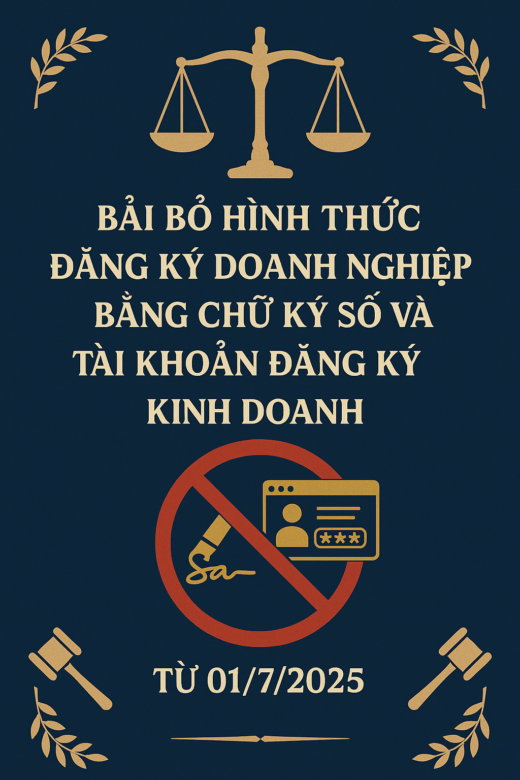 Bãi bỏ hình thức đăng ký doanh nghiệp bằng chữ ký số và tài khoản đăng ký kinh doanh từ 01/7/2025